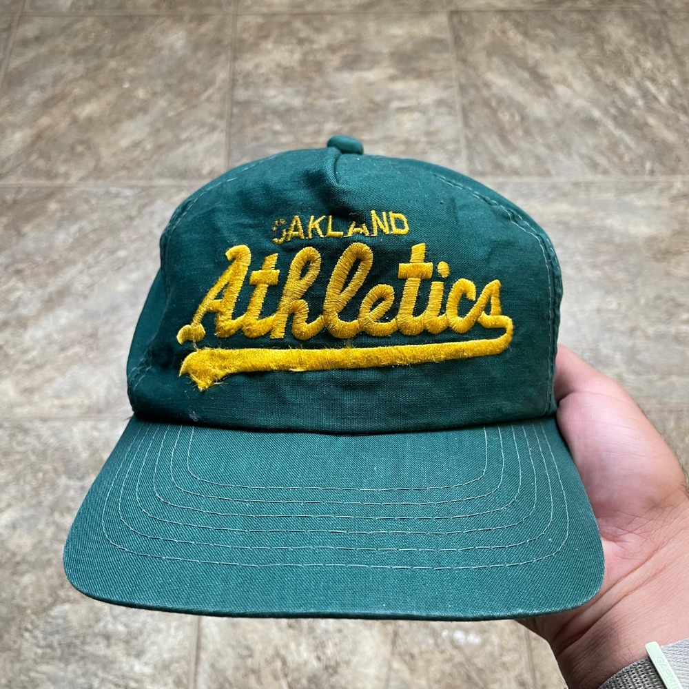 Vintage Sports Specialties Oakland Athletics Hat MLB Snapback Green Gold Script